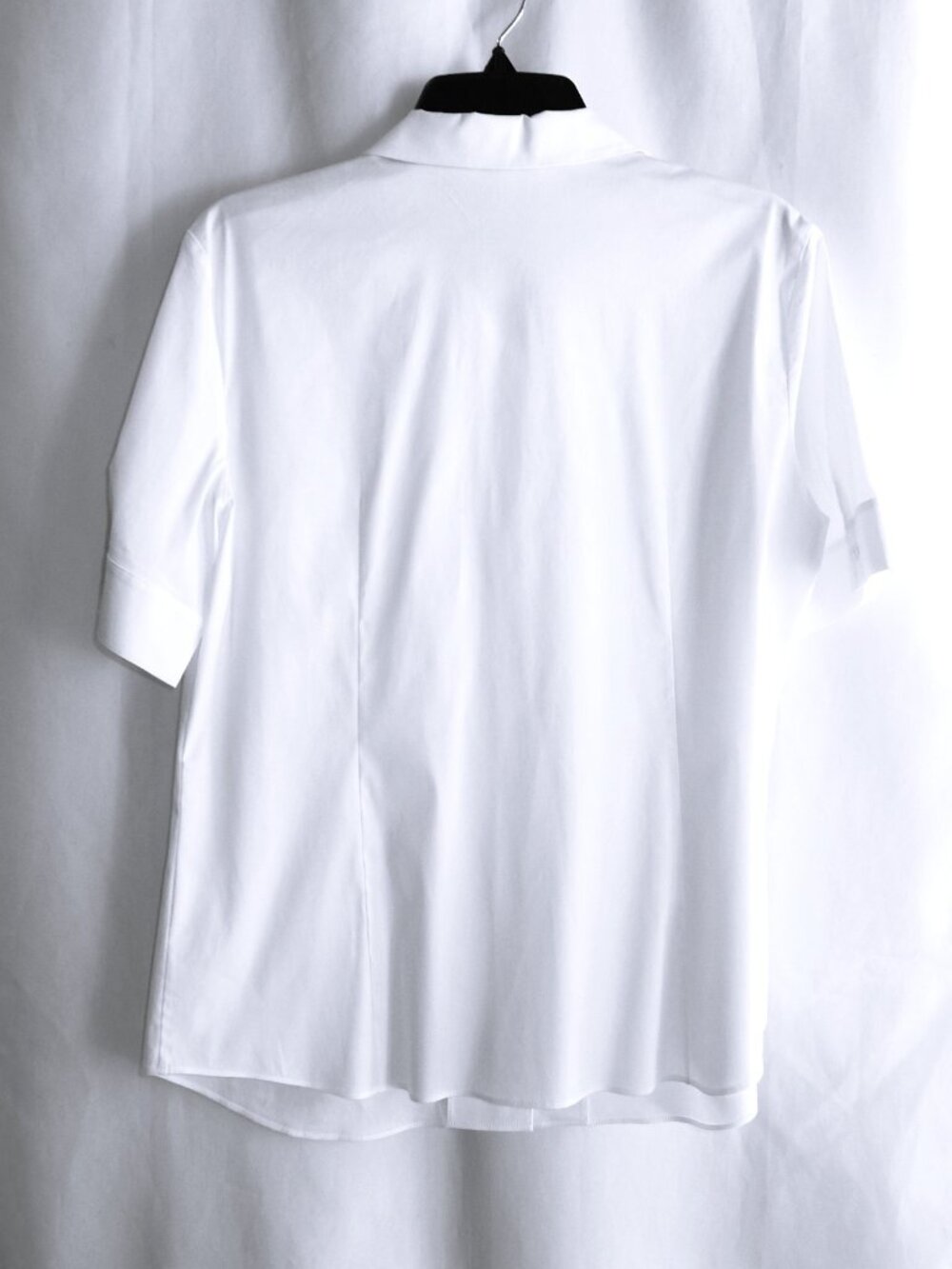 Lafayette 148 New York White Short Sleeve Blouse in Size 10 - Picture 3 of 4